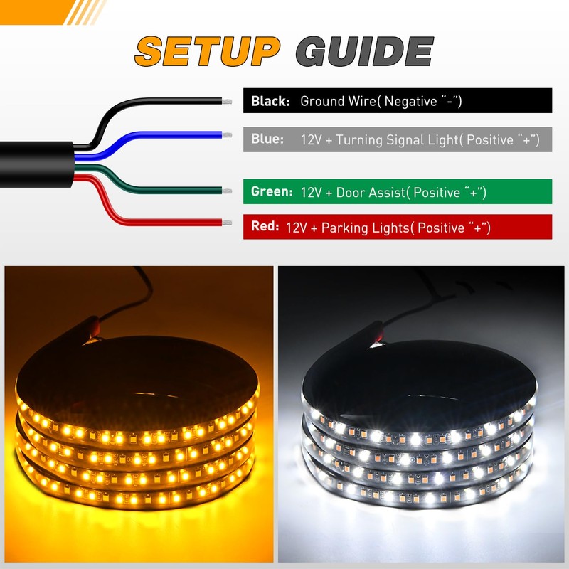 GOOACC Truck LED Running Board Lights 2PCS 70 Inch DRL
