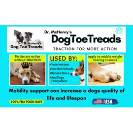 Dr. McHenry's Dog Toe Treads, Set of 24, Adhesive, Cleaning Brush, Increased Traction, Dog Mobility Support, X-Large Kit- Weight: 60-150 lbs. 1.6 oz.