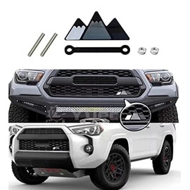 Tri-Color Grille Badge Emblem Decoration Accessories Car Truck Label Fit Compatible for Tacoma 4Runner Tundra TRD Rav4 Highlander (Grey)