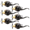 GOBEKOR 6 Pack Privacy Door Handles Interior Oil Rubbed Bronze