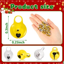Augshy 200 Pieces Jingle Bells 1/4 Inch Craft Bell Mini Bell Bulk for Christmas Home and Pet Decorations Bracelet Necklace Knitting Jewelry Making Xmas Decor Party Favors Supplies (Gold and Silver)