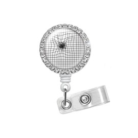 AMSLER GRID Test Macular Degeneration Optometrist Optician Ophthalmologist Retractable Badge Reel Bling Rhinestone c/Glide Clip, Great CHRISTmas Gift!