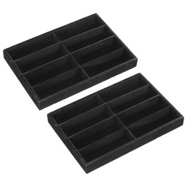PATIKIL Glasses Organizer Trays, 2 Pcs Velvet Sunglass Organizer Tray Jewelry Organizer Display Box for Displaying Sunglasses Jewelry Watch, Black