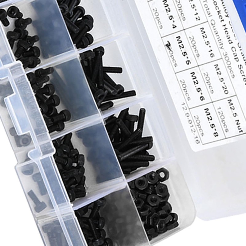 300pcs Alloy Steel Hex Socket Button Head Cap Screw Bolt