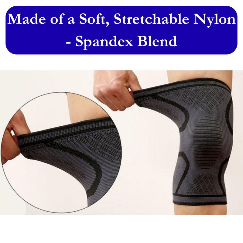 Bargain Wells Black Knee Support Brace Sleeve — Sports &