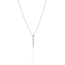 QUADRI - Women's Necklace with Zircons 925 Silver - Chain Lengths 41 | 45 | 51 cm with 5 cm Extension. - Made in Italy Certificate, Silver