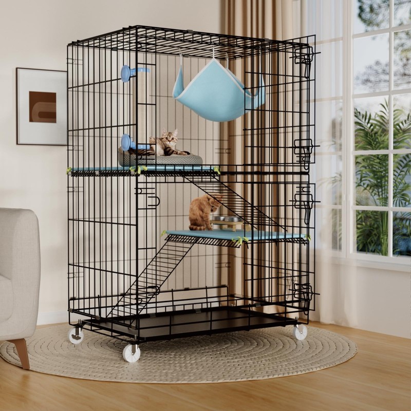 STILLCOVE 3-Tier Cat Cage Indoor: Medium Cat Enclosure Pet Playpen