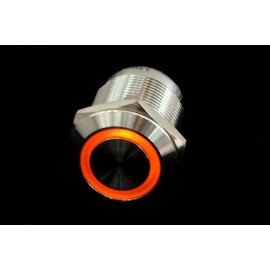 Phobya push-button vandalism-proof/bell push 16mm stainless steel, orange ring lighting 5pin