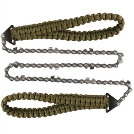 Pocket Chainsaw with Paracord Handle 24 Inches 11 Teeth Folding Chain Hand Saw Fast Wood & Tree Cutting Emergency Survival Gear Best for Camping Backpacking Hiking Hunting