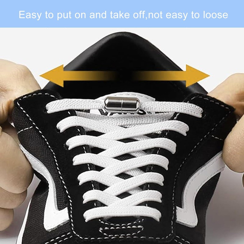 Gentpovth 6 Pairs Elastic Shoelaces, Black / White / Grey