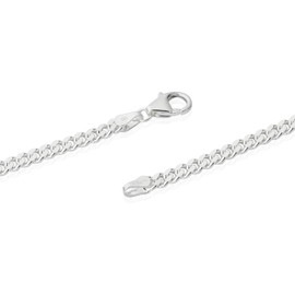 NKlaus 45 cm Curb Chain 925 Silver Elegant Necklace Width: 3.3 mm Necklace 12.5 g Heavy 1829, Sterling Silver, No Gemstone