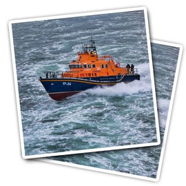 Vinyl Square Stickers (Set of 2) 7.5cm - Aberdeen RNLI Lifeboat Boat Ocean Sea for Laptops, Tablets, Luggage, Scrap Booking, Fridges #50012