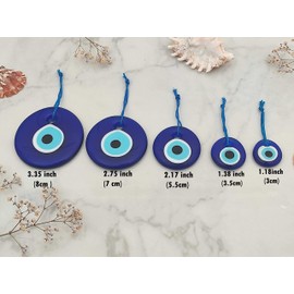 Candymosa Blue Evil Eye Hanging Ornament Set of 5 - Turkish Glass Nazar Home Protection Charm - Wall Decor for Housewarming, Blessing, Wedding & Engagement