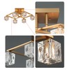 AMZASA Modern Crystal Chandelier,Gold Semi Flush Mount Ceiling Light Antique