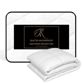 The Royce® Quilted Waterproof Mattress Protector – King Size Bed Cover with Extra Deep 40CM Fitted Skirt – Soft, Noiseless, Anti Allergenic, Hypoallergenic & Machine Washable –150x200 - White (King)