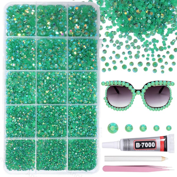 12000Pcs Black Rhinestones for Bedazzling Kit, Mix Sizes Jelly Bedazzling