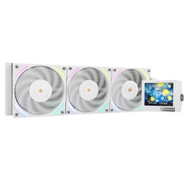 Thermalrlght Mjolnir Vision 360 ARGB White CPU Water Cooler,3 PWM Fans Water Cooling System with 2000PRM,for AM4/AM5&Intel LGA1851/1700, Magnetic Detachable LCD Screen with 320 * 240 Resolution