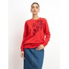 Salt Attire Astrid Red Embroidered Sweatshirt – 100% Wool, Full