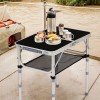 Portable Folding Aluminum Outdoor Table 2ft Adjustable Height With Carry