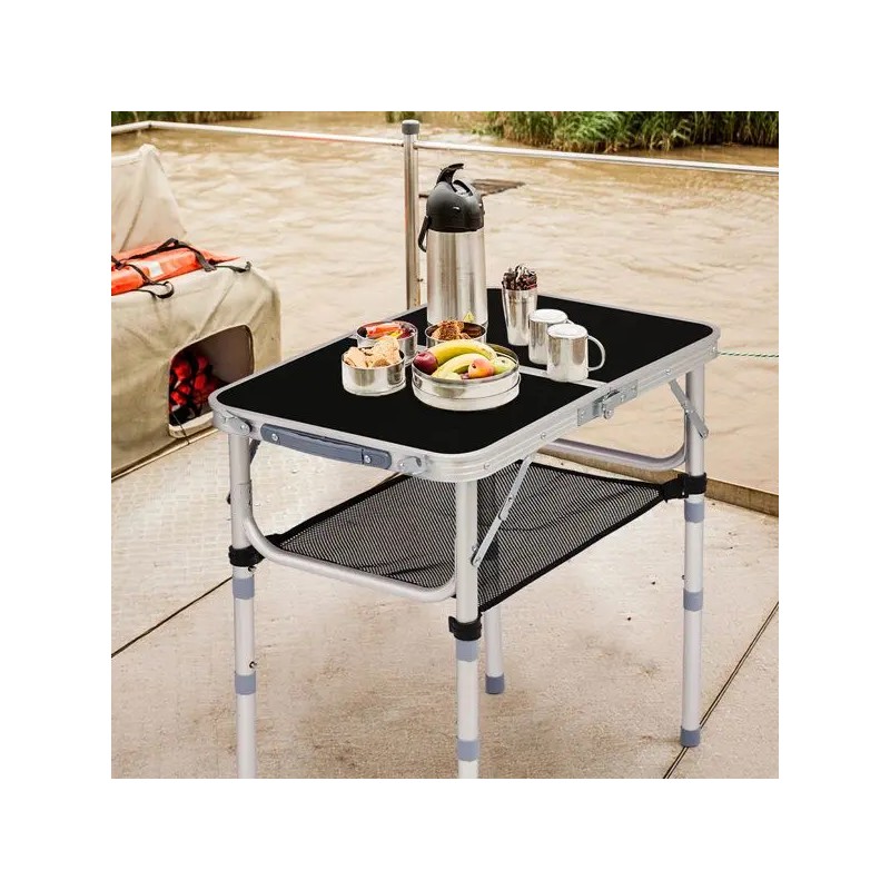 Portable Folding Aluminum Outdoor Table 2ft Adjustable Height With Carry