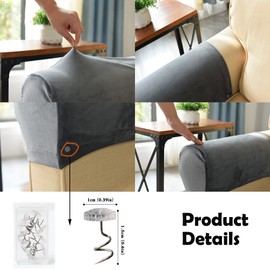 Set of 4 Armrest Covers, Sofa Stretch Armchair Covers, Anti-Slip Furniture Protector Slipcovers, Soft Velvet Couch Arm Covers for Sofa Recliner Chair,White