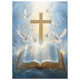 Cross Puzzles for Adults 1000 Pieces, Religious Bird Jigsaw Puzzles, Bible Catholic Puzzle Christian Faith Inspirational as Home Decor