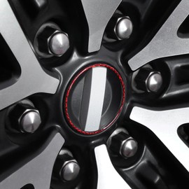 BETTERHUMZ Wheel Center Caps Hub Compatible with Ford F150 Raptor 2015-2020 Carbon Fiber Car Wheel Center Decorative Ring Sticker Car Exterior Accessories