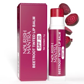 NOURISH MANTRA Bálsamo Labial Con Color De Remolacha Y Fps 20  Bálsamo Labial Para Labios Agrietados Y Secos  Enriquecido Con Aceite De Almendras,... 