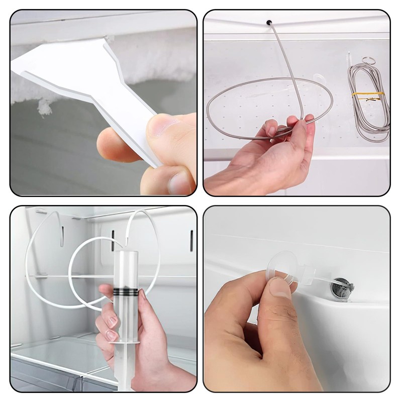 Fridge Drain Hole Cleaning Tool 9 Pcs Fridge Dredger Set
