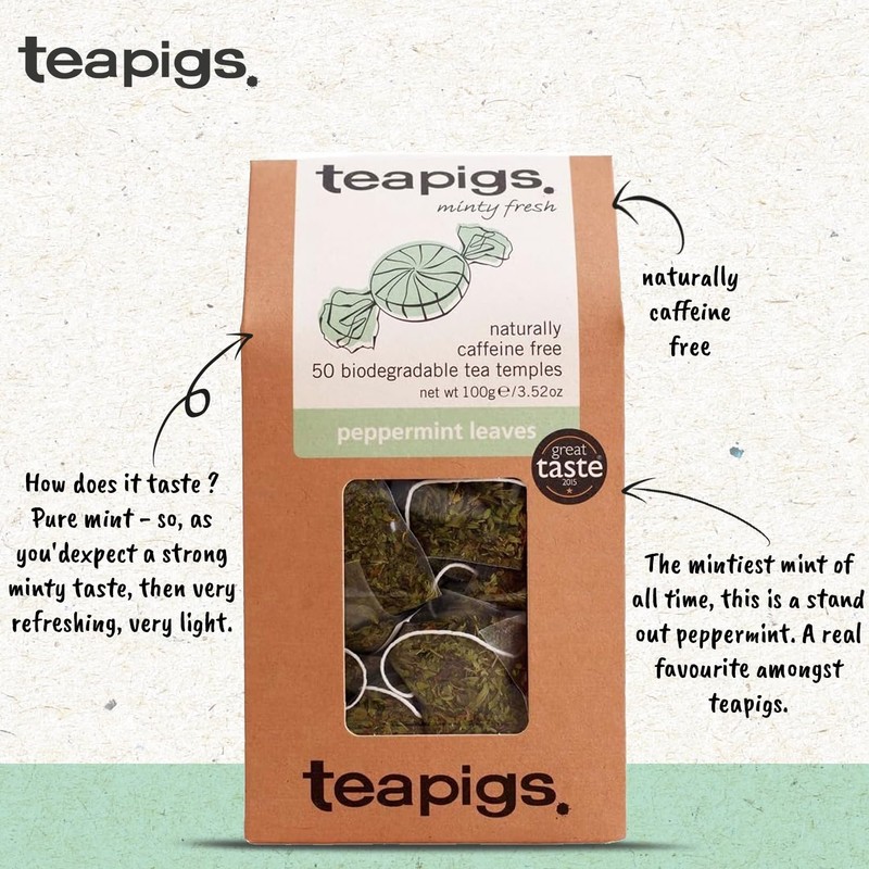 Teapigs Peppermint Leaves Tea Bags Made with Whole Leaves (1