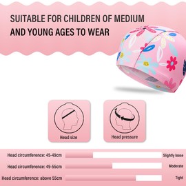 CULEO 2pcs children's swimming cap cartoon printing comfortable cloth cap baby swimming elastic cap girls primary school students equipment