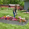 Sunnydaze 4 x 8 ft Galvanized Steel Rectangular Raised Garden