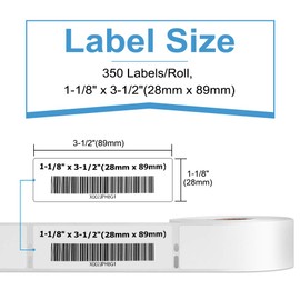 COLORWING Compatible 1-1/8" x 3-1/2" Address Labels Replacement for Dymo 30252 Labels, 28mm x 89mm Barcode Labels for Dymo LabelWriter 450, 450 Turbo, 4XL, 400 Printers, 350 Labels/Roll, 12 Rolls