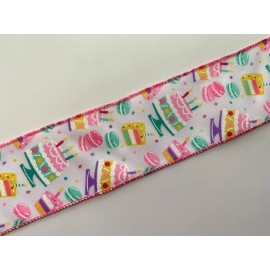 Decorative Ribbon Birthday Cakes Ribbon, 2.5 Inches Wide, Wired Edge, 5 YARDS