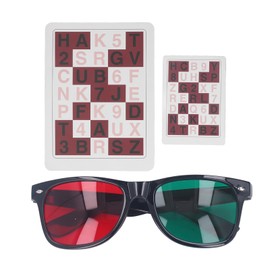 Red Green Disinhibit Training Cards with Glasses Alleviate Inhibition Letter Amblyopia Training Reading Aids