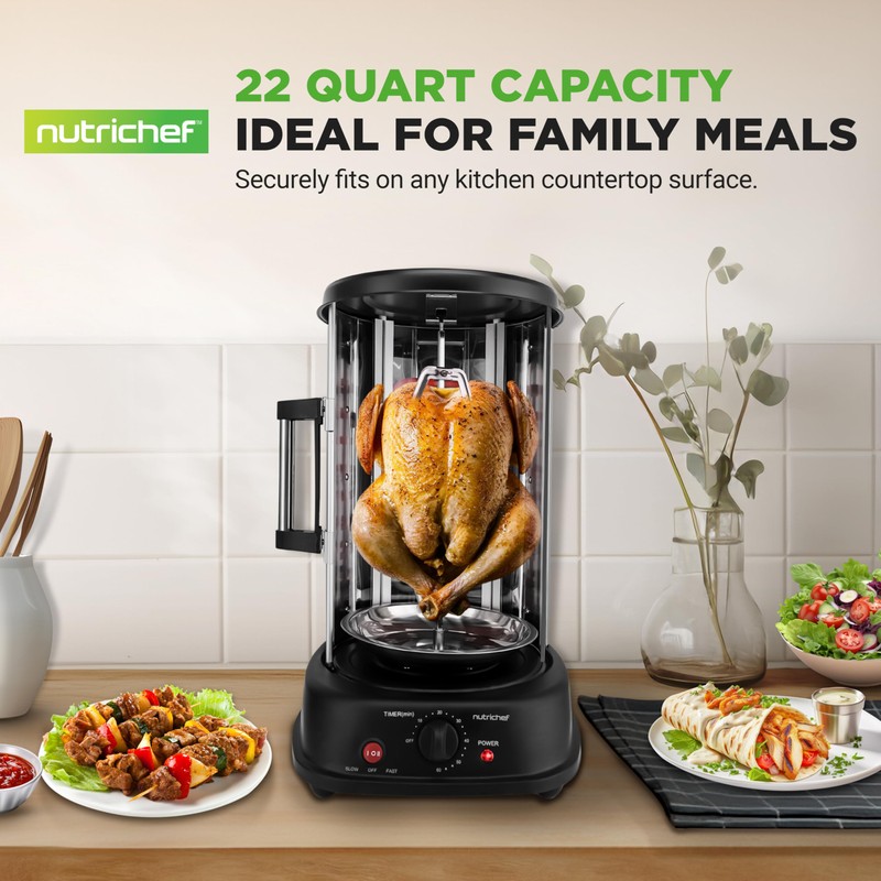 NutriChef Vertical Rotating Shawarma Oven - Rotisserie, Shawarma, & Kebab