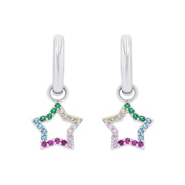 Prinzessin Lillifee Girls Children's Earrings Silver Comes in Jewellery Gift Box, Silver, Cubic Zirconia