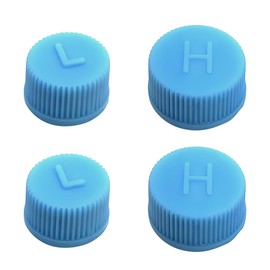UHANBUT Car A/C Valve Core Caps, R134a Air Conditioning System Repairing Seal Kit, Leakproof High and Low Side Pressure A/C Caps, Automotive Air Conditioning Valve Cap Replacement Set (4PCS)