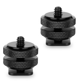 Iruihoo Camera hot shoe adapter, 2 pieces, tripod thread for hot shoe, 1/4 inch thread, for tripod thread to hot shoe, microphones, audio recorder, tripod connection, black