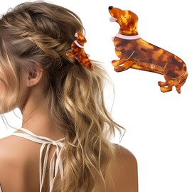 Dachshund Hair Clips, Dachshund Gifts for Women and Girls Acetate Animal Dachshund Dog Hair Clips for Puppy Lovers Valentines Day Gifts