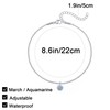 Wellike Silver Ankle Bracelets For Women Waterproof March Birthstone Anklets
