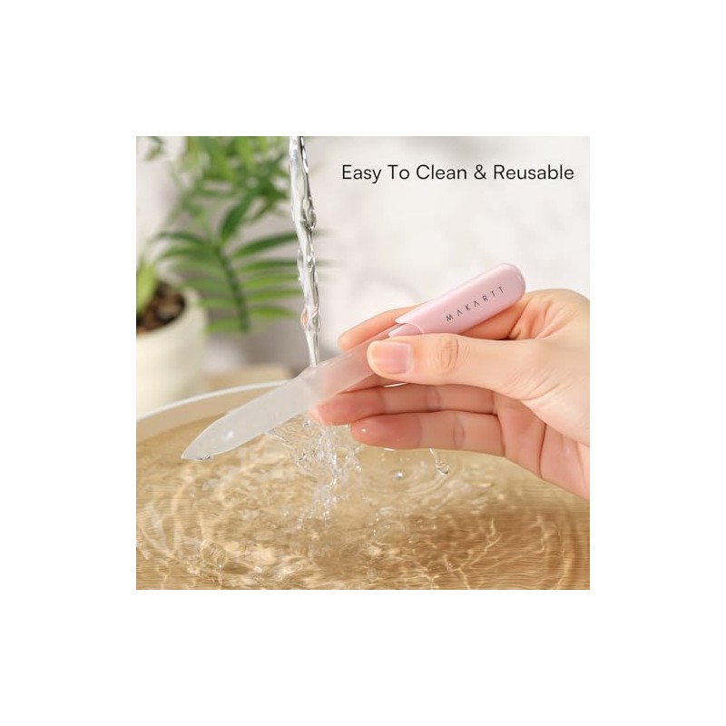 Makartt Lima de uñas: Lima de cristal para uñas naturales