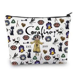 PLITI Coraline Fans Makeup Bag The Secret Door Thriller Movie Inspired Gift Ghost Mother Merchandise Zombie Inspired Gift (Corali 2009U)