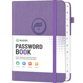 Password Book with Alphabetical Tabs, Hardcover Small Password Keeper, Password Notebook Organizer for Computer and Internet Address Website Login, Gifts for Home and Office, 4.4''x 5.8'' - Light Purple