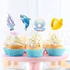 VARACL 29 Pieces Ocean Animals Dolphins Shell Octopus Cupcake Toppers