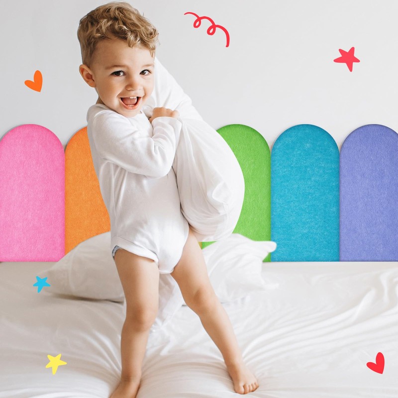Jetec 6 Pcs Felt Wall Padding for Kids Anti Collision
