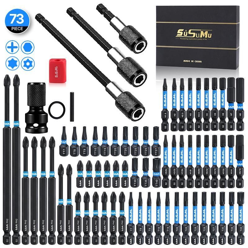Magnetic Impact Rated Nut Driver with Screw Drill Bit Set,