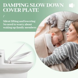 SS114 Soft Close Toilet Seat Compatible with TOTO SS113/SS154/SS224/SS204, Elongated Soft Close Toilet Seat Replacement Parts with Toilet Seat Bolts and Nut - ‎Cotton White