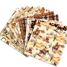 Western Pattern Cowboy Scrapbook Paper Pad 11.8'' x 11.8'' Wild West Double-Sided Decorative Craft Paper for Cardstock Making DIY Craft，24sheets