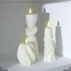 Threlaco 6 Pcs Ribbed Pillar Candles Modern Aesthetic Ribbed Decorative